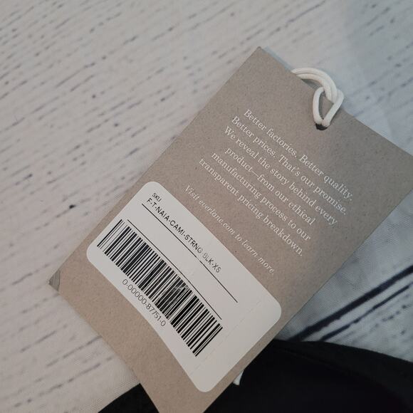 Everlane	Size	XS The Naia Black Cami Tank Top String Strap Casual Basics Minimal - Picture 8 of 9